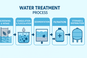 Water Treatment Plant (WTP) schematic process diagram
